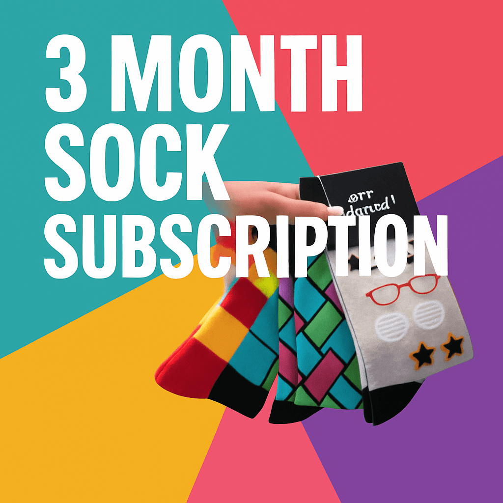 3 Monthly Sock Subscription (PrePaid), Perfect Gift Pack - GetSocked GetSocked!