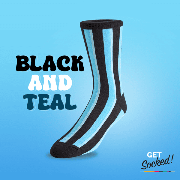 Black and Teal Bamboo Socks