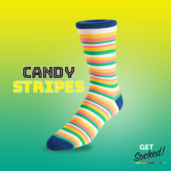 Candy Striped Bamboo Monthly Socks