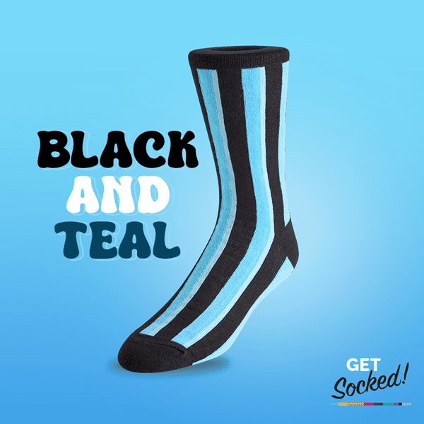 Black and Teal - Bamboo Socks - GetSocked!
