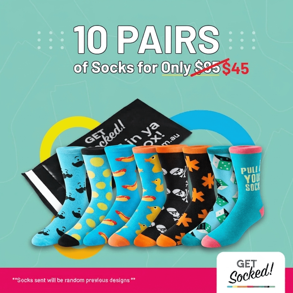 10 Pack Mystery Bamboo Sock Pack - GetSocked!