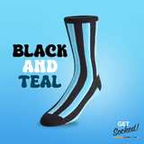 Black and Teal - Bamboo Socks