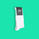 Gym Socks - White with Green Writing