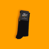 Gym Socks - Black with Orange Writing