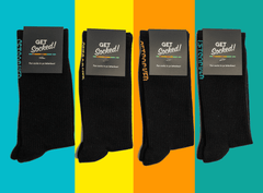 Gym Socks - 4 Pairs of Black Bamboo Socks - Australias #1 Rated Socks GetSocked!