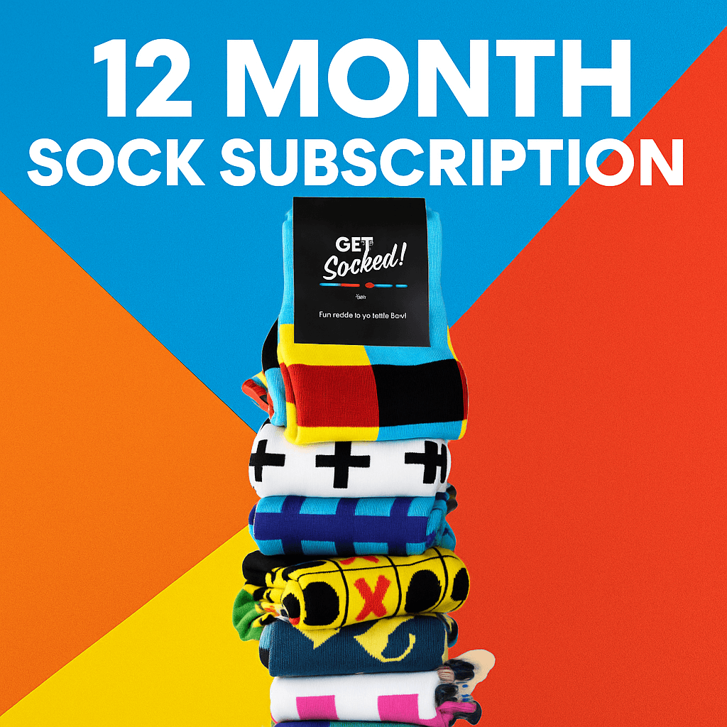 12 Month Sock Subscription (PrePaid),  GetSocked!