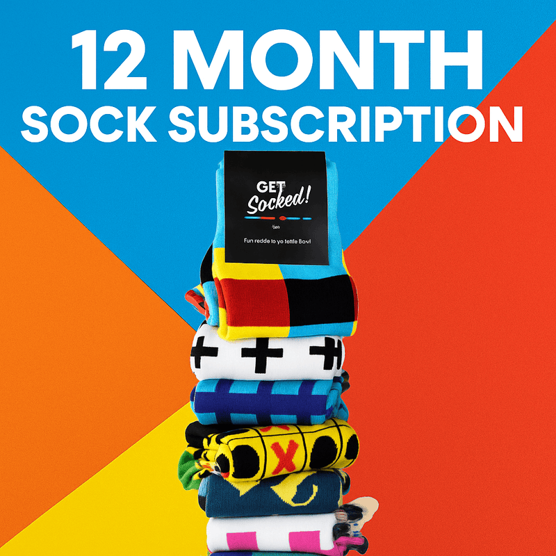 12 Month Sock Subscription (PrePaid),  GetSocked!