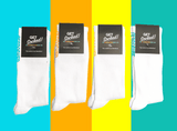 Unisex Gym Socks - 4 Pairs of White Bamboo Socks - GetSocked!