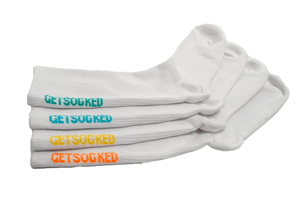 Unisex Gym Socks - 4 Pairs of White Bamboo Socks - GetSocked!