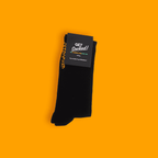 Unisex Gym Socks - Black with Orange Writing - GetSocked!