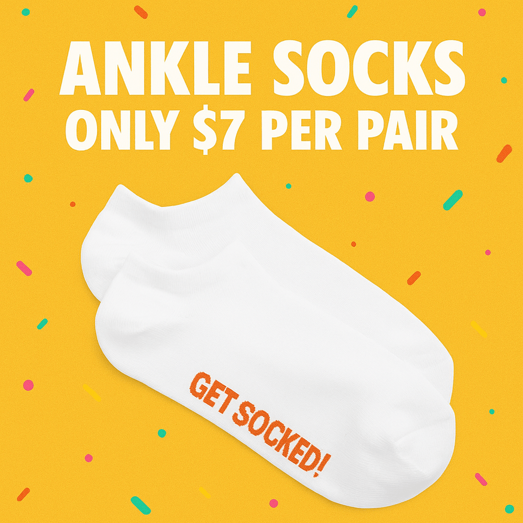 White Ankle Gym Socks - GetSocked!