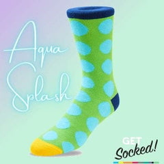 Aqua & Spots  - Bamboo Socks  Worlds Comfiest Socks GetSocked!