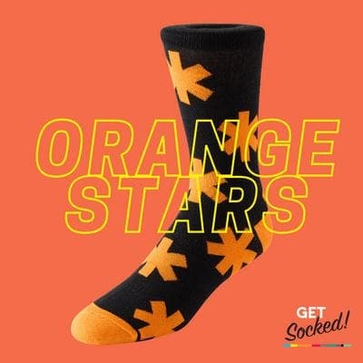 Orange Stars - Bamboo Socks