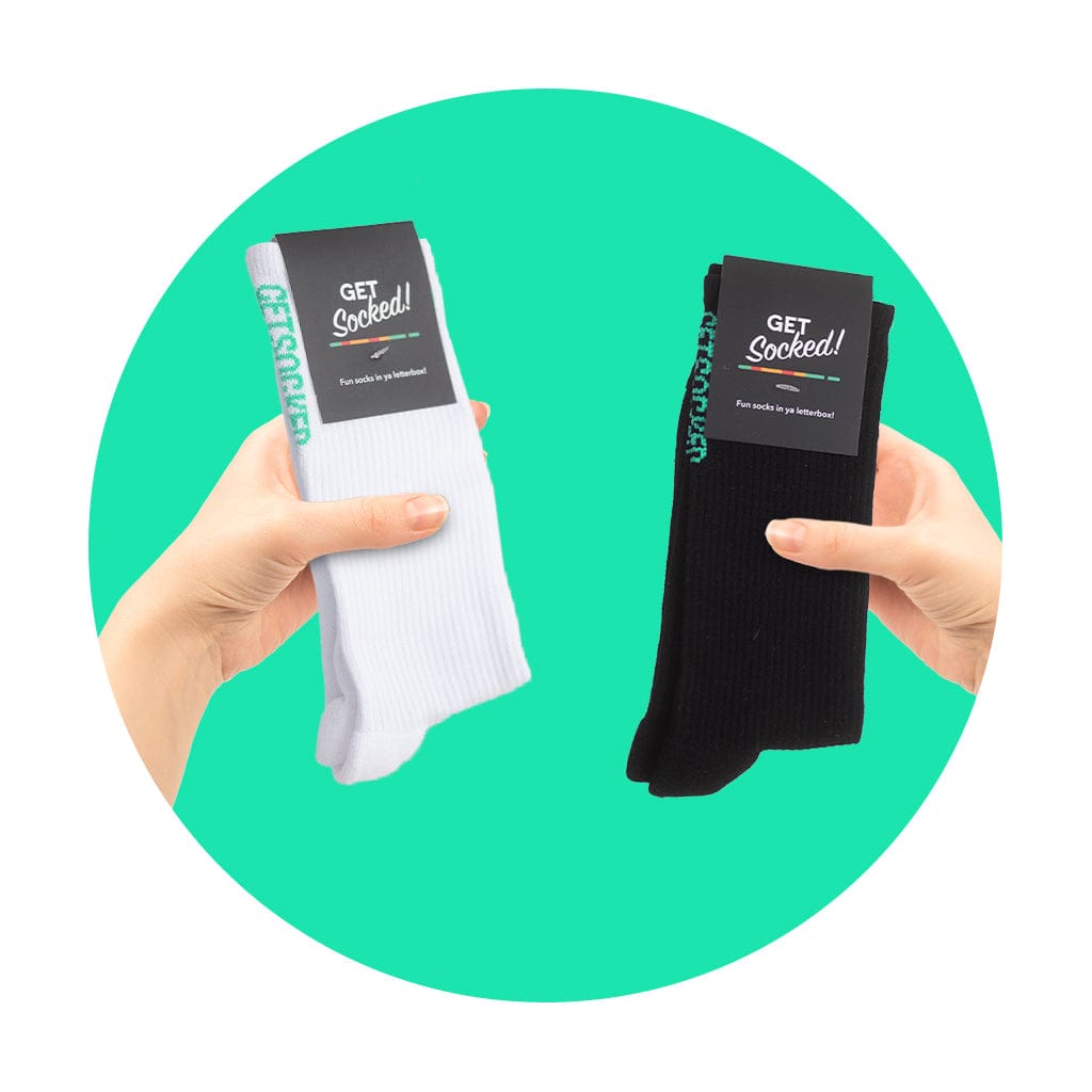 Gym Socks - Black and White Bamboo Socks GetSocked!