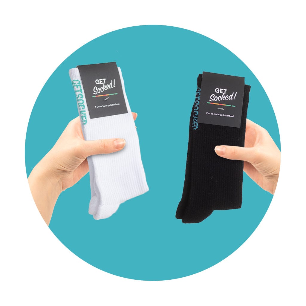 Gym Socks - Black and White Bamboo Socks GetSocked!