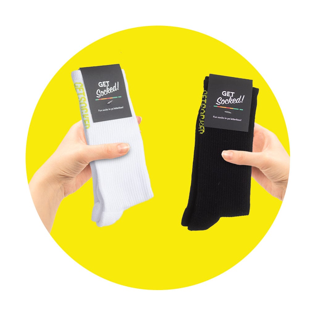 Gym Socks - Black and White Bamboo Socks GetSocked!