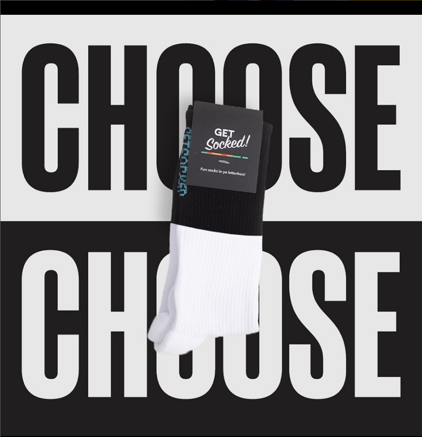 Gym Socks - Black and White Bamboo Socks GetSocked!